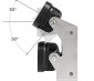 Steel mounting bracket secures lights in place and allows for adjustable angling.