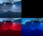 Waterproof Off Road LED Rock Light Replacement: Shown Installed On Jeep In Red, White, And Blue. 