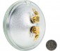 Weatherproof PAR36 LED Bulb - 65 Watt Equivalent - Bi-Pin LED Spotlight Bulb: Back View with Size Comparison