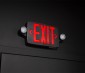 Black LED Exit Sign/Emergency Light Combo w/ Battery Backup - Single or Double Face - Adjustable Light Heads